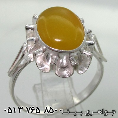 انگشتر عقیق زرد شرف الشمس طرح گل