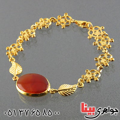 دستبند عقیق یمنی زنانه مدل شمین _کد:13558