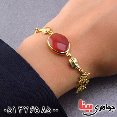 دستبند عقیق یمنی زنانه مدل شمین _کد:13558