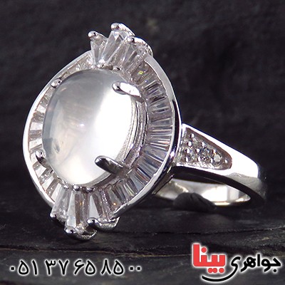 انگشتر در نجف زنانه درشت رودیوم مدل لعیا _کد:13564