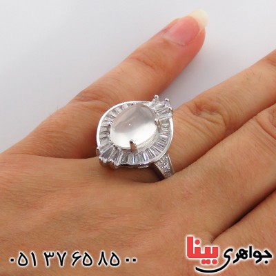 انگشتر در نجف زنانه درشت رودیوم مدل لعیا _کد:13564