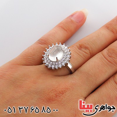 انگشتر در نجف زنانه رودیوم درشت مدل نینا _کد:13581