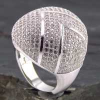 انگشتر نقره زنانه رودیوم مجلسی میکروستینگ مدل لیندا 