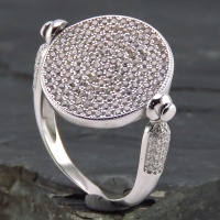 انگشتر نقره زنانه مجلسی میکروستینگ چرخان مدل مانیا 