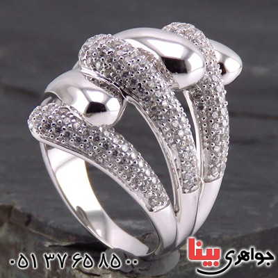 انگشتر نقره زنانه مجلسی رودیوم میکروستینگ مدل تانیا _کد:13601