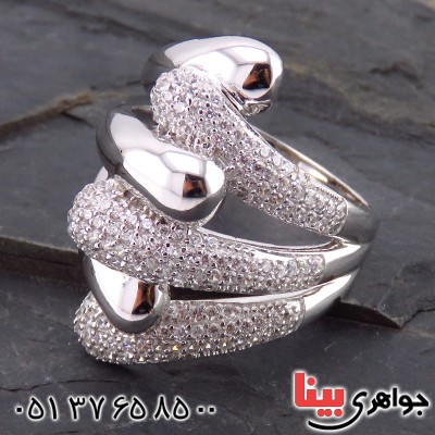 انگشتر نقره زنانه مجلسی رودیوم میکروستینگ مدل تانیا _کد:13601