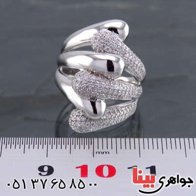 انگشتر نقره زنانه مجلسی رودیوم میکروستینگ مدل تانیا _کد:13601