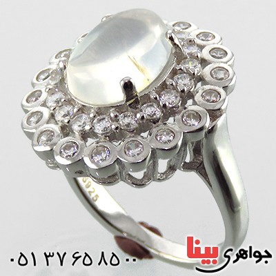 انگشتر در نجف زنانه رودیوم درشت مدل کیمیا _کد:13603