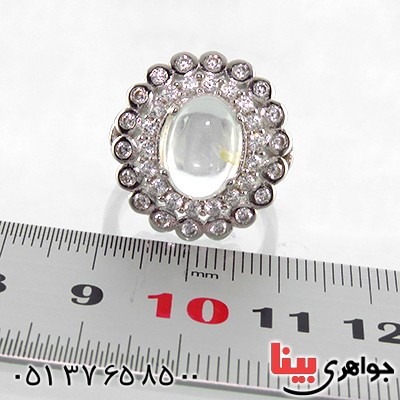 انگشتر در نجف زنانه رودیوم درشت مدل کیمیا _کد:13603