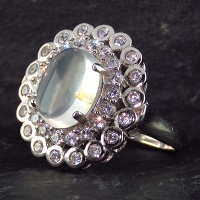 انگشتر در نجف زنانه رودیوم درشت مدل کیمیا 