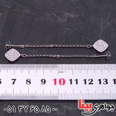 گوشواره نقره زنانه رودیوم میکروستینگ _کد:13622