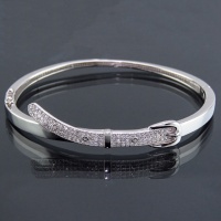 دستبند نقره النگویی زنانه میکروستینگ رودیوم مدل کمربند 