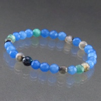 دستبند جید آبی تراش دار 