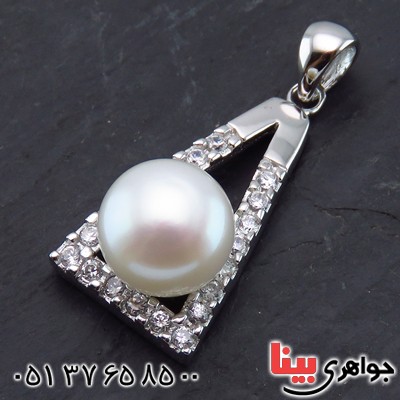 گردنبند مروارید زنانه رودیوم مدل مثلث گردنبند مروارید زنانه رودیوم مدل مثلث
