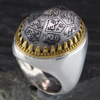 انگشتر در نجف مردانه درشت حکاکی چهارده معصوم طرح کلاسیک 