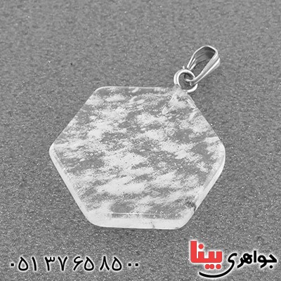گردنبند کوارتز یخی تراش شش ضلعی _کد:13686