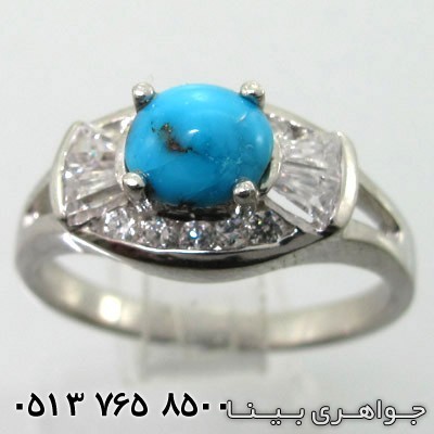 انگشتر فیروزه بیضی باگت پرنس
