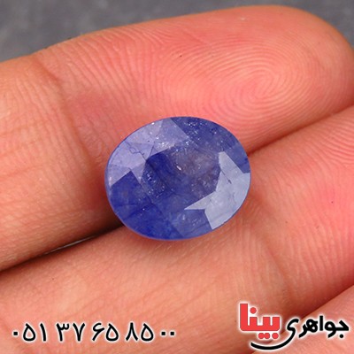 نگین انگشتر یاقوت کبود خوشرنگ همراه با شناسنامه بین المللی دیجیتال _کد:13725