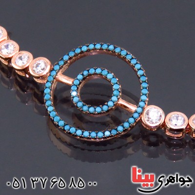 دستبند نقره آسانسوری رودیوم مسی مدل لیندا _کد:13774