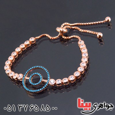 دستبند نقره آسانسوری رودیوم مسی مدل لیندا _کد:13774