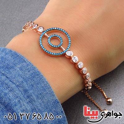 دستبند نقره آسانسوری رودیوم مسی مدل لیندا _کد:13774