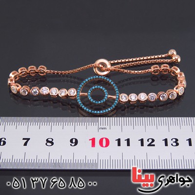 دستبند نقره آسانسوری رودیوم مسی مدل لیندا _کد:13774