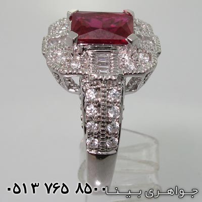 انگشتر یاقوت سرخ صنعتی مربعی