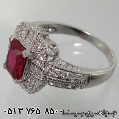 انگشتر یاقوت سرخ صنعتی مربعی