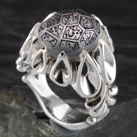 انگشتر در نجف مردانه درشت حکاکی چهارده معصوم  مدل خاص 