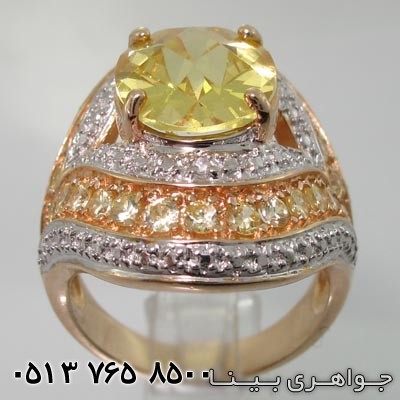 انگشتر سیترین دو رنگ ملکه
