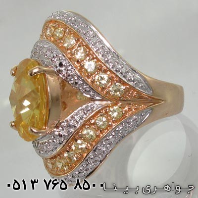 انگشتر سیترین دو رنگ ملکه