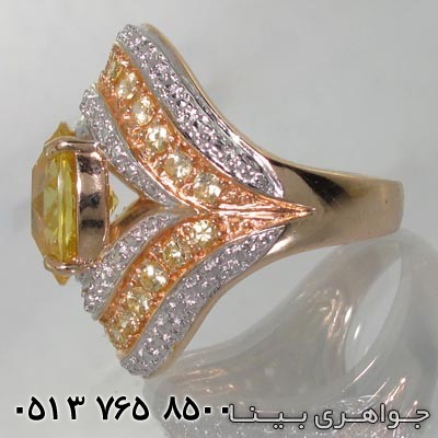 انگشتر سیترین دو رنگ ملکه