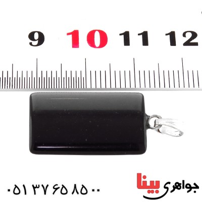 گردنبند عقیق سیاه (اونیکس) تراش مستطیل _کد:13843