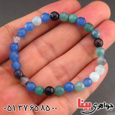 دستبند جید آبی تراش دار خوشرنگ _کد:13845