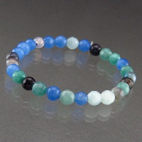 دستبند جید آبی تراش دار خوشرنگ 