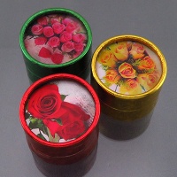 جعبه جواهر استوانه ای طرح گل 