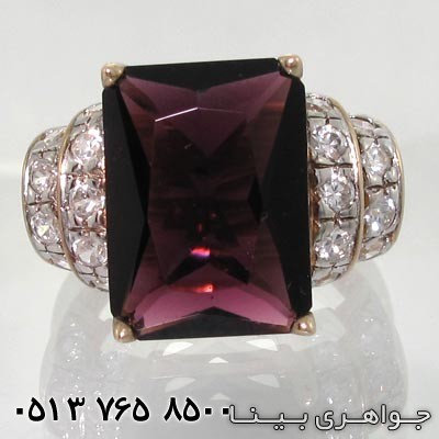 انگشتر آمتیست کلاسیک زرد