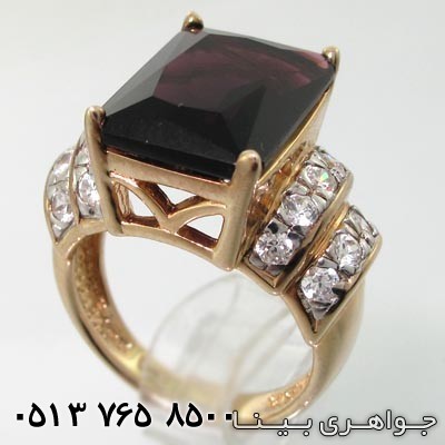 انگشتر آمتیست کلاسیک زرد