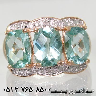 انگشتر توپاز سه نگین