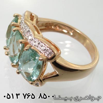 انگشتر توپاز سه نگین