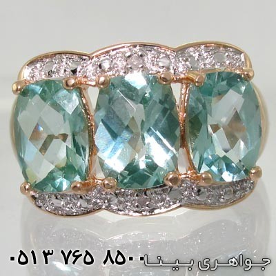 انگشتر توپاز سه نگین