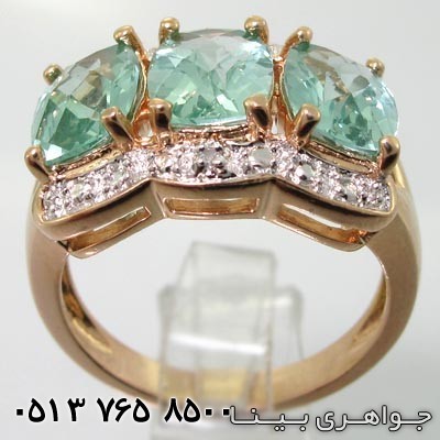 انگشتر توپاز سه نگین
