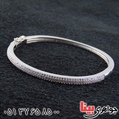 دستبند نقره النگویی زنانه سنگین میکروستینگ رودیوم زیبا و شیک _کد:13863