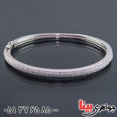 دستبند نقره النگویی زنانه سنگین میکروستینگ رودیوم زیبا و شیک _کد:13863