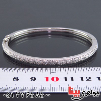 دستبند نقره النگویی زنانه سنگین میکروستینگ رودیوم زیبا و شیک _کد:13863