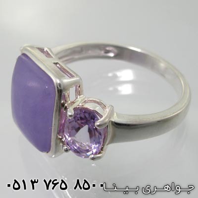 انگشتر چند جواهر سنگ ماه و آمتیست