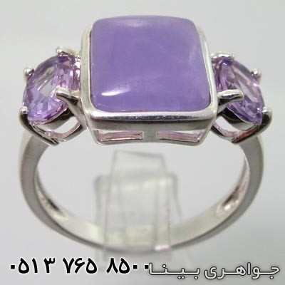 انگشتر چند جواهر سنگ ماه و آمتیست