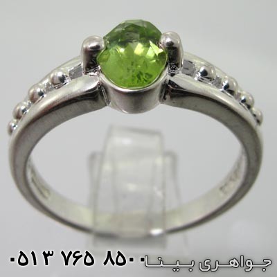 انگشتر زبرجد بیضی دو دسته