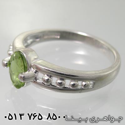 انگشتر زبرجد بیضی دو دسته