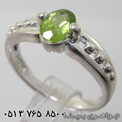 انگشتر زبرجد بیضی دو دسته